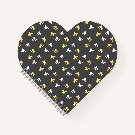 Popcorn Heart Notebook (Grau & Butter Yellow) Notizblock (Vorderseite)