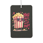 Popcorn Heart Pop Valentine Design Autolufterfrischer (Vorderseite)