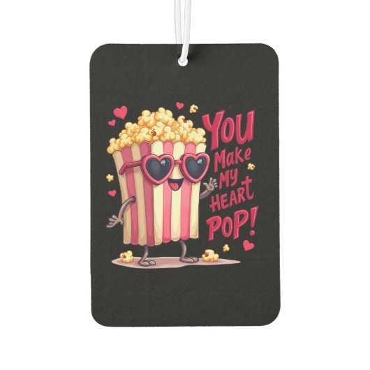 Popcorn Heart Pop Valentine Design Autolufterfrischer (Rückseite)