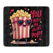 Popcorn Heart Pop Valentine Design Schneidebrett (Vorderseite)