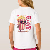 Popcorn Heart Pop Valentine Design T-Shirt (Rückseite)