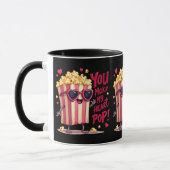 Popcorn Heart Pop Valentine Design Tasse (Links)