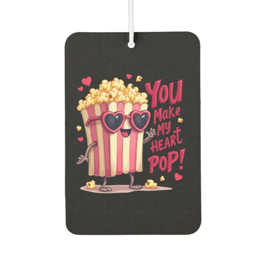 Popcorn-Herz-Pop-Valentins-Design Autolufterfrischer (Vorderseite)
