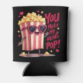 Popcorn-Herz-Pop-Valentins-Design Dosenkühler (Vorderseite)