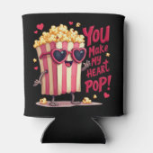 Popcorn-Herz-Pop-Valentins-Design Dosenkühler (Rückseite)