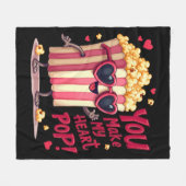Popcorn-Herz-Pop-Valentins-Design Fleecedecke (Vorderseite (Horizontal))