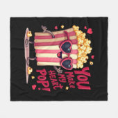 Popcorn-Herz-Pop-Valentins-Design Fleecedecke (Vorderseite (Horizontal))