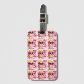 Popcorn-Herz-Pop-Valentins-Design Gepäckanhänger (Vorderseite Vertikal)