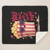 Popcorn-Herz-Pop-Valentins-Design Sherpadecke (Vorderseite (Horizontal))
