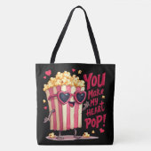Popcorn-Herz-Pop-Valentins-Design Tasche (Vorderseite)