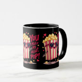 Popcorn-Herz-Pop-Valentins-Design Tasse (VorderseiteRechts)