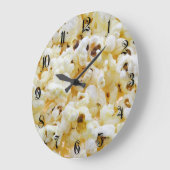 Popcorn-Hintergrund Große Wanduhr (Winkel)
