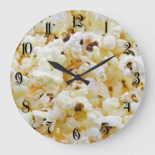 Popcorn-Hintergrund Große Wanduhr