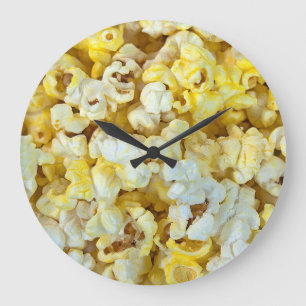 Popcorn-Hintergrund Große Wanduhr