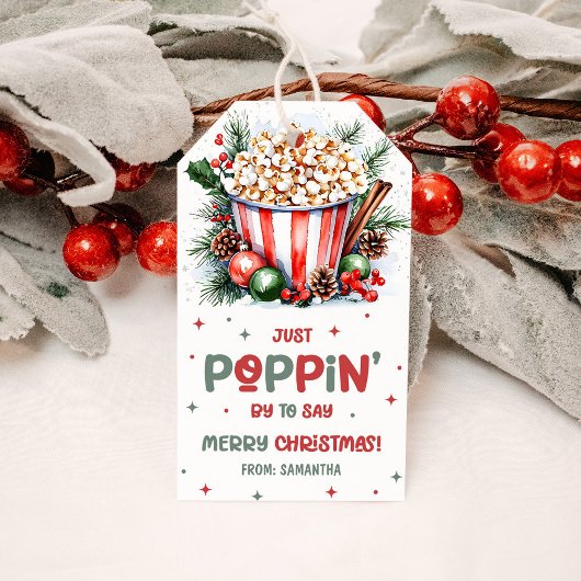 Popcorn Holiday Aufwertung Frohe Weihnachten Geschenkanhänger