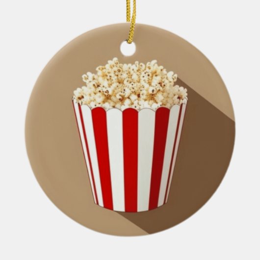 Popcorn im braunen Hintergrund Keramik Ornament (Vorne)