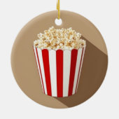 Popcorn im braunen Hintergrund Keramik Ornament (Hinten)