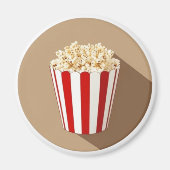 Popcorn im Hintergrund eines braunen Kreises Magnet (Vorne)