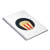 Popcorn im Hintergrund eines schwarzen Kreises Notizblock (Rechte Seite)