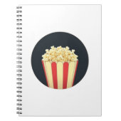 Popcorn im Hintergrund eines schwarzen Kreises Notizblock (Vorderseite)