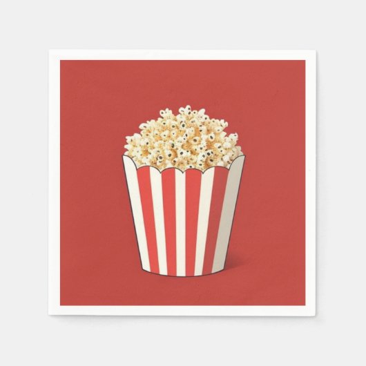 Popcorn im roten Hintergrund Serviette (Vorderseite)