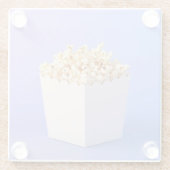 Popcorn in einer weißen Tube Glasuntersetzer (Rückseite)
