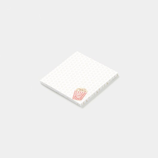 Popcorn Junk Food Pattern Post-it Klebezettel (angewinkelt)