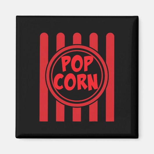 Popcorn Karneval Kostüm Shirt Funny Red Str. Magnet (Vorne)