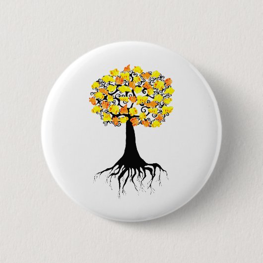 Popcorn, knallend auf dem Aprikosen-Baum Button (Vorderseite)