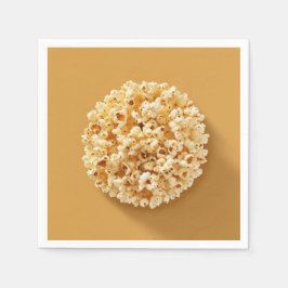 Popcorn-Kreis im braunen Hintergrund Serviette