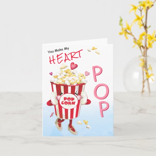 Popcorn Liebe Funny Karte (Gelbe Blume)