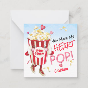 Popcorn Liebe Lustige Valentinstagskarte für den U Mitteilungskarte