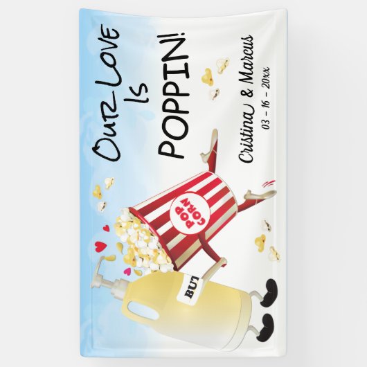 Popcorn Liebe Wedding Banner (Vertikal)