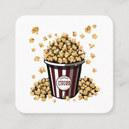 Popcorn Lover Quadratische Visitenkarte (Vorderseite)