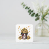 Popcorn Lover Quadratische Visitenkarte (Stehend Vorderseite)