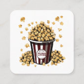 Popcorn Lover Quadratische Visitenkarte (Rückseite)