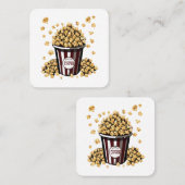 Popcorn Lover Quadratische Visitenkarte (Vorne/Hinten)