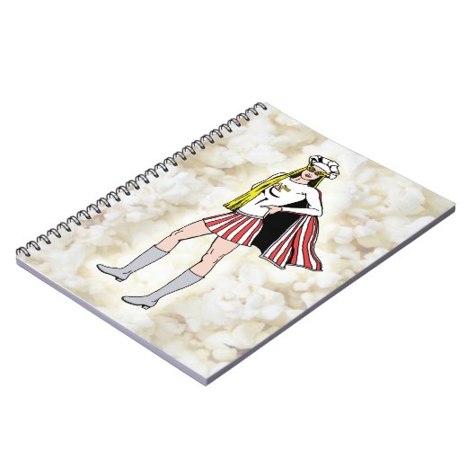 Popcorn-Mädchen-Notizbuch Notizblock (Linke Seite)