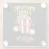 Popcorn Mascot Cartoon Glasuntersetzer (Rückseite)