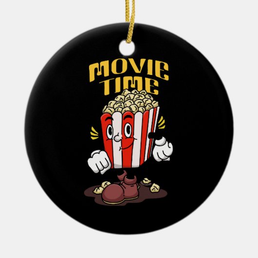 Popcorn Mascot Cartoon Keramik Ornament (Vorne)