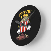 Popcorn Mascot Cartoon Runde Wanduhr (Winkel)