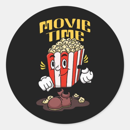 Popcorn Mascot Cartoon Runder Aufkleber (Vorderseite)