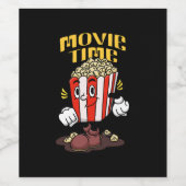 Popcorn Mascot Cartoon Weinetikett (Einzelnes Label)