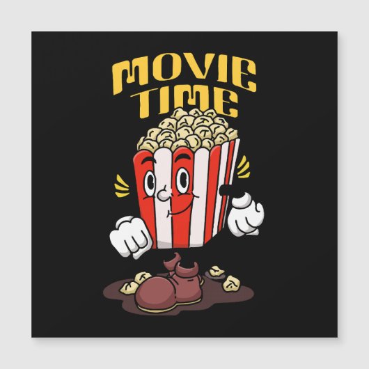 Popcorn-Maskottchen-Cartoon Magnetkarte (Vorderseite)
