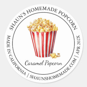 Popcorn Modern Label Runder Aufkleber
