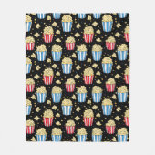 Popcorn & Movie Night Magie in Schwarz Fleecedecke (Vorderseite)
