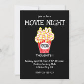 Popcorn Movie Night Party Einladung (Vorderseite)
