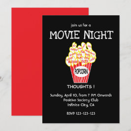 Popcorn Movie Night Party Einladung