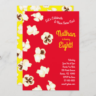 Popcorn Movie Theater Kindergeburtstag Party Einladung