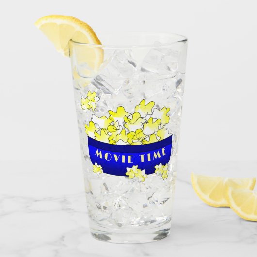 Popcorn Movie Time Glas (Vorderseite Ice)
